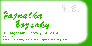 hajnalka bozsoky business card